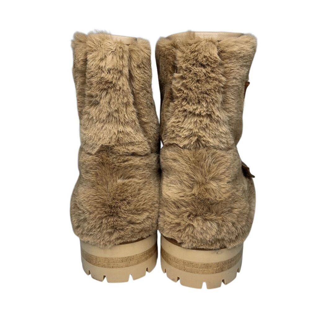 Jimmy Choo Youth II Teddy Faux Fur Ankle Boots Tan Size 40 Women’s Designer - Picture 7 of 10